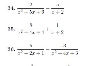 Adding And Subtracting Algebraic Fractions Worksheet With Detailed