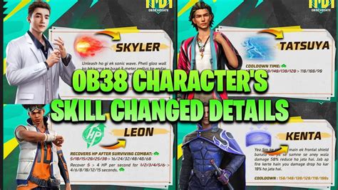 Ob Update Character Skill Ability Full Details Free Fire Max Ob