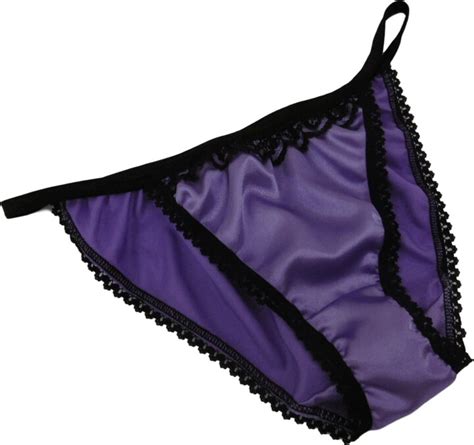 Fran Ois De Loire Shiny Satin And Lace Mini Tanga String Bikini Panties