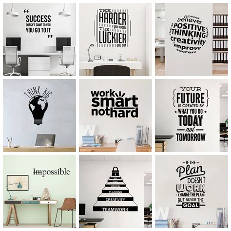 Motivational Large Office Quotes Phrase For Living Room Bedroom Classroom Office Wallpaper ...