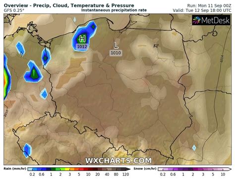 Prognoza pogody na wtorek 12 września 2023 Front coraz bliżej