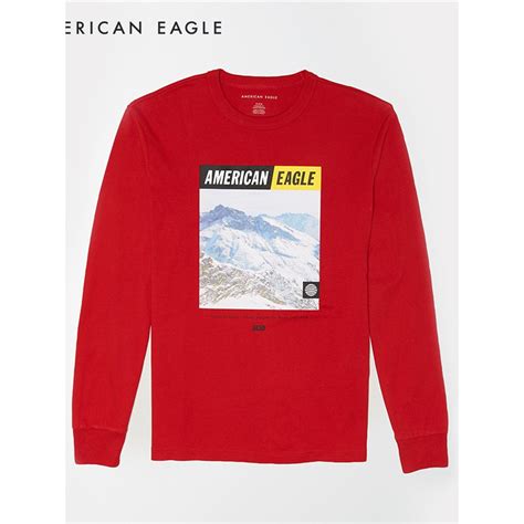 American Eagle Long Sleeve Graphic T Shirt เสื้อยืด ผู้ชาย แขนยาว ลาย