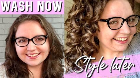 Wash Now Style Later Easy Wavy Hair Routine Youtube