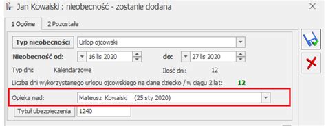 Gdzie mogę wskazać dziecko na które został udzielony Urlop ojcowski