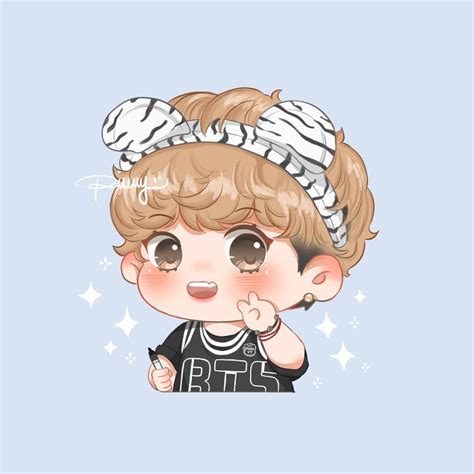 Piuuvy Layover Lets Gooo On X Chibi Bts Chibi Taehyung Fanart