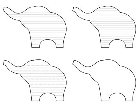 Free Printable Elephant Shaped Writing Templates