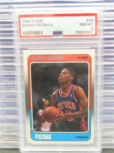 Fleer Dennis Rodman Rookie Card Rc Psa Nm Mt Detroit