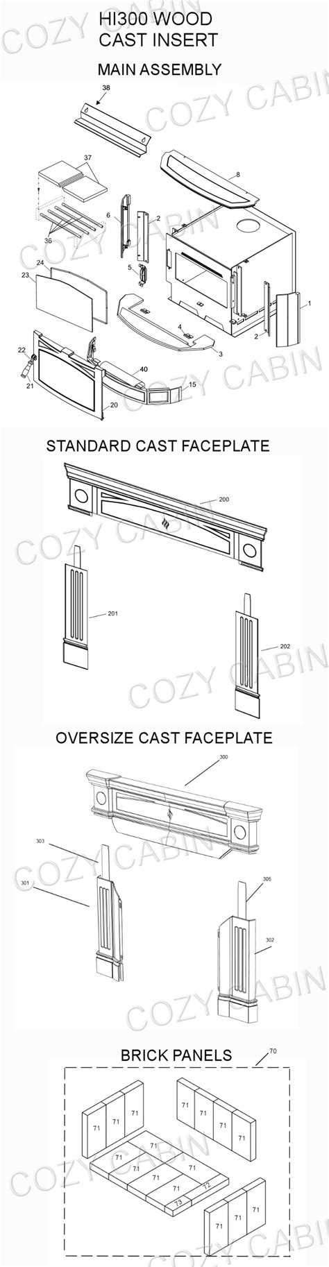 Hampton Wood Insert Hi300 Hi300 Cozy Cabin Regency Parts Store