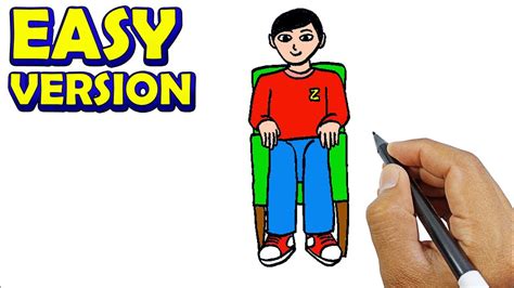 How To Draw Someone Sitting In A Chair Front View Simple Step Simple