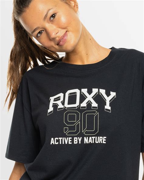 Womens Essential Energy Short Sleeve Sport T Shirt True Black Roxy