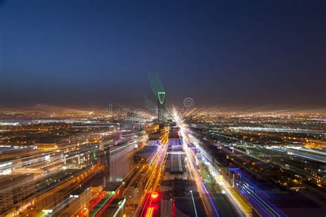 Riyadh Skyline at Night #4, Fast Transition 2030 Stock Image - Image of ...