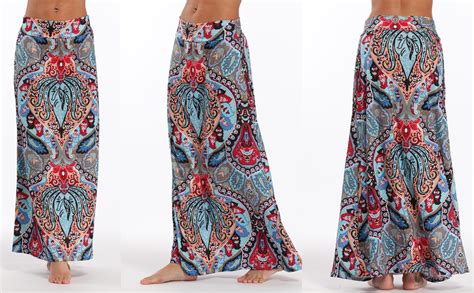 Yinggeli Women S Bohemian Print Long Maxi Skirt At Amazon Womens