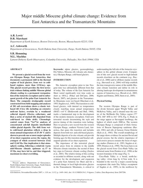 Major Middle Miocene Global Climate Change: Evidence from East ...