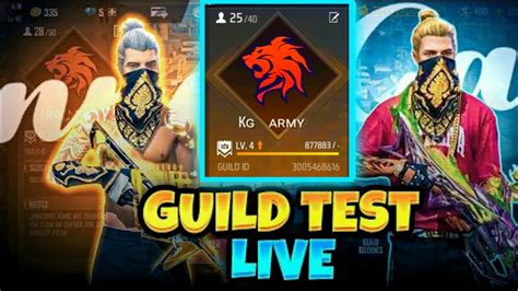 FREE FIRE LIVE GUILD TESTING GUILD TEST LIVE FF LIVE GUILD TEST