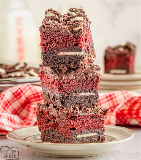 Oreo Red Velvet Brownies Butter With A Side Of Bread