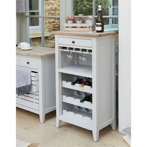 Grey Wood Wine And Glass Storage Cabinet Signature