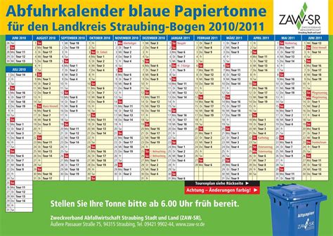 Abfuhrkalender Blaue Papiertonne