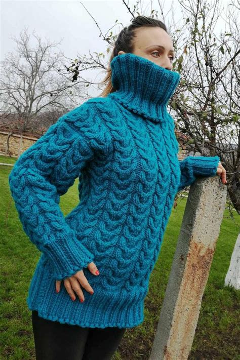 6 Strands Blue Mohair SweaterHand Knit SweaterCrewneck Etsy Hand