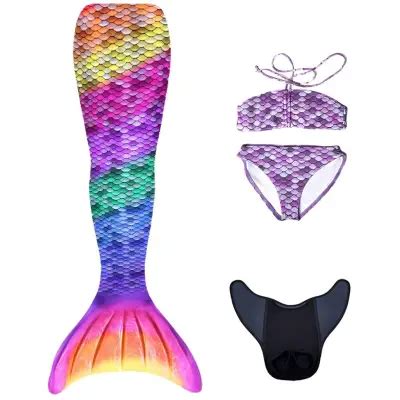 Kuaki Mermaids Rainbow Yaş Deniz Kızı lü Takım Bikini Kostüm Seti