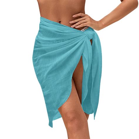 Women Beach Sarongs Sheer Cover Ups Mesh Bikini Wrap Skirt For Swimwear