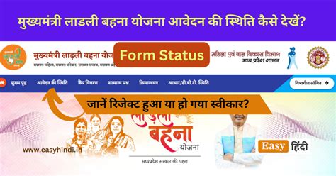 मुख्यमंत्री लाडली बहना योजना आवेदन की स्थिति कैसे देखें Check Ladli