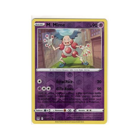 M Mime 067 196 Holo Reverse Origine Perdue EB11 Carte