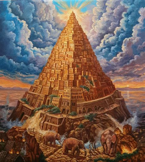 Tower of babel. My oil painting on canvas : r/ArtistCommunity