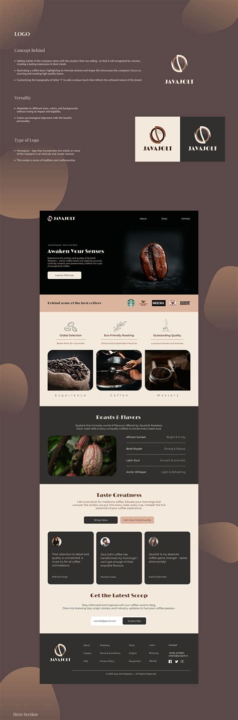 Javajolt coffee sourcing and roasting company on Behance