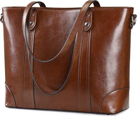 NUBILY Leather Laptop Bag For Women Black L Buy Online At Best