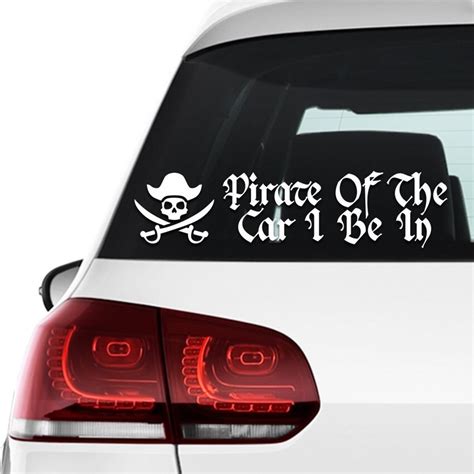 Pirate Of The Car I Be In Vinyl Car Decal Caribbean Tailgating Humor