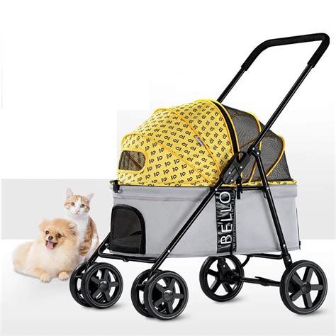 Carrito plegable para mascotas carrito ligero y portátil para