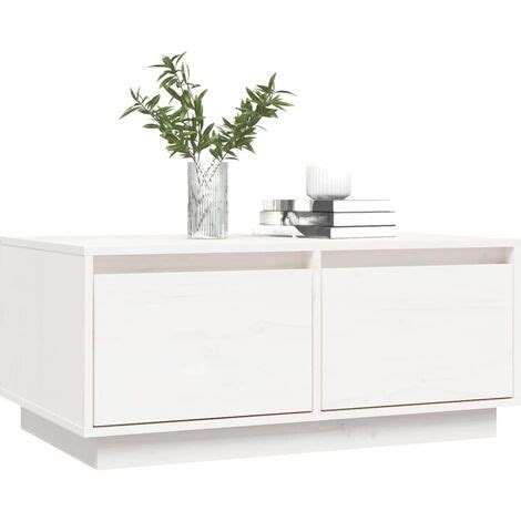 Table Basse Blanc X X Cm Bois Massif De Pin