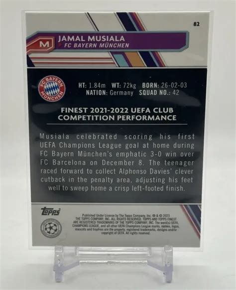 Topps Finest Champions League Jamal Musiala Fc Bayern Munich