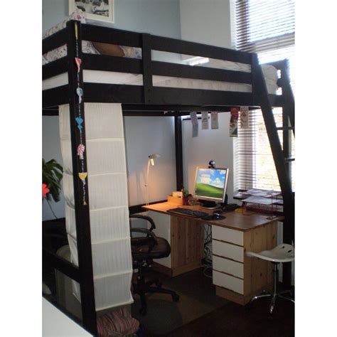 Ikea Stora Loft Bed In Black Wood Aptdeco