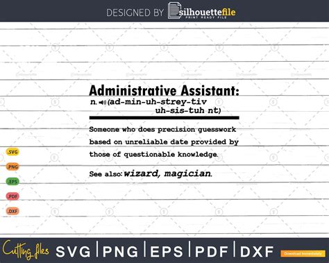 Funny Administrative Assistant Definition Graduation Svg Png Cut Files Silhouettefile