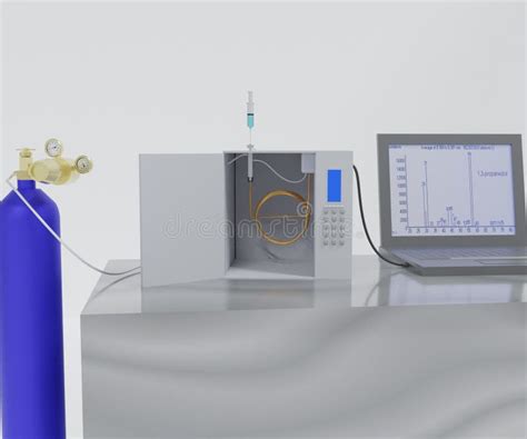 Gas Chromatography Gc Set Up Instruments Equipment For Analytical Chemistry Stock Illustration