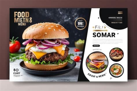 Promoción de alimentos en las redes sociales y plantilla de diseño de