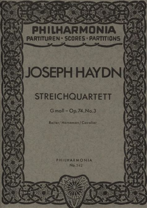 Streichquartett Op 74 3 Hob III 74 Von Joseph Haydn Im Stretta