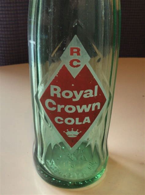 Vintage Royal Crown Rc Cola 12 Oztaper Glass Bottle With Diamond Shape Ebay