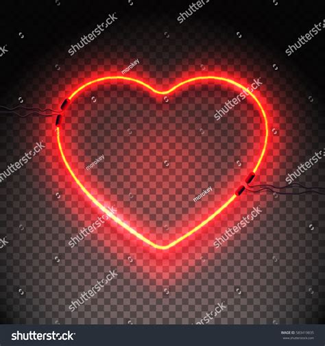 Bright Heart Neon Sign Retro Neon Stock Vector Royalty Free 583419835