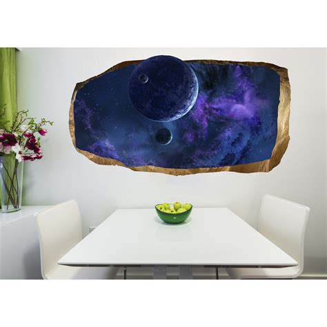 Startonight 3D Mural Wall Art Photo Decor Blue World Amazing Dual View