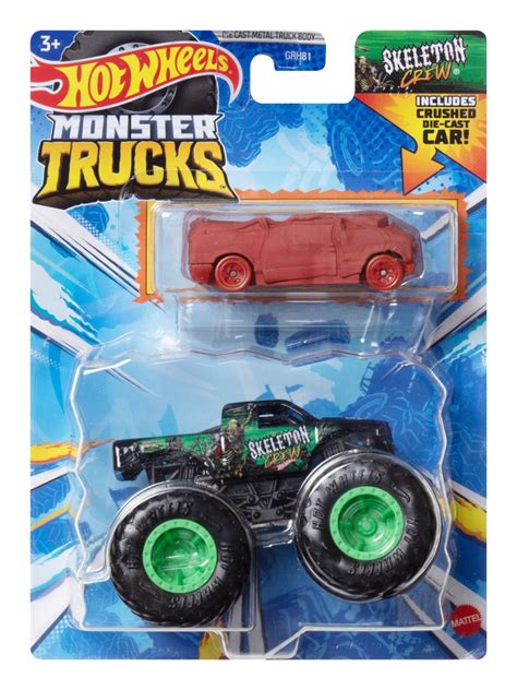 ESell Ro HOT WHEELS MONSTER TRUCK SI MASINUTA METALICA SKELETON CREW