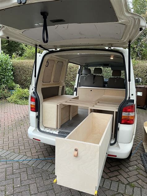 Bespoke Camper Conversion Kit Slide Out Bed Extending Kitchen Unit Ebay Van Interior Bus