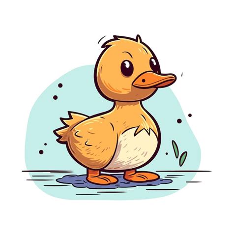 Illustration De Canard De Dessin Animé Dessinée à La Main Concept De