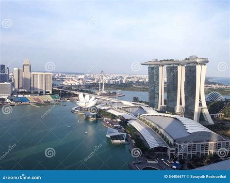 Aerial View of Marina Bay Singapore Stock Image - Image of urban, ocean ...