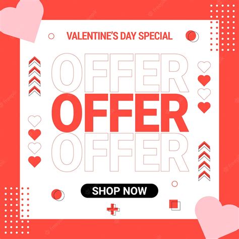 Premium Vector Valentines Day Special Offer Creative Banner Design