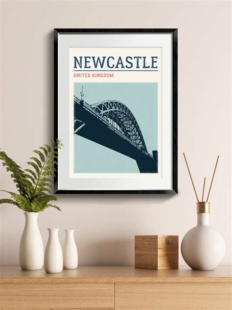 Newcastle City Print Tyne Bridge Poster Newcastle Travel Etsy