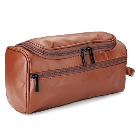 Pu Leather Women Men Vintage Luxury Toiletry Dopp Kit Bag Beauty