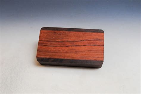 Slide Top Small Wood Box Of Walnut With Bubinga Usa Made By Burlwoodbox