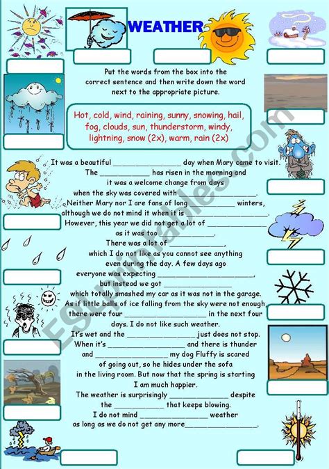 Weather Reading Worksheet